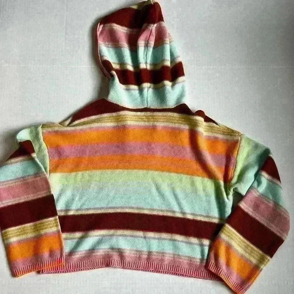 Freshman 1996 Multi-Colored Striped Hoodie Cropped Sweater size Medium NEW - Picture 2 of 8